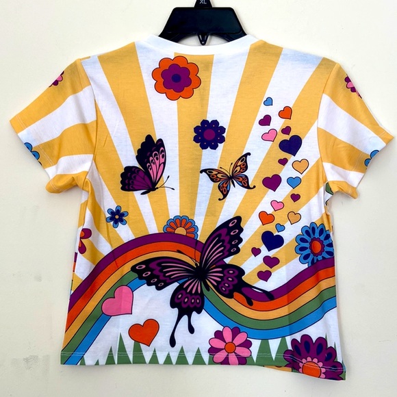 🏷️ BNWT *dELiA*s x Dolls Kill XL 90’s Style Striped Crop~🌈🦋💕💙 - Picture 3 of 9